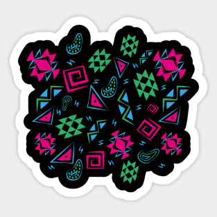 Aztec Vintage symbols neon colours Sticker